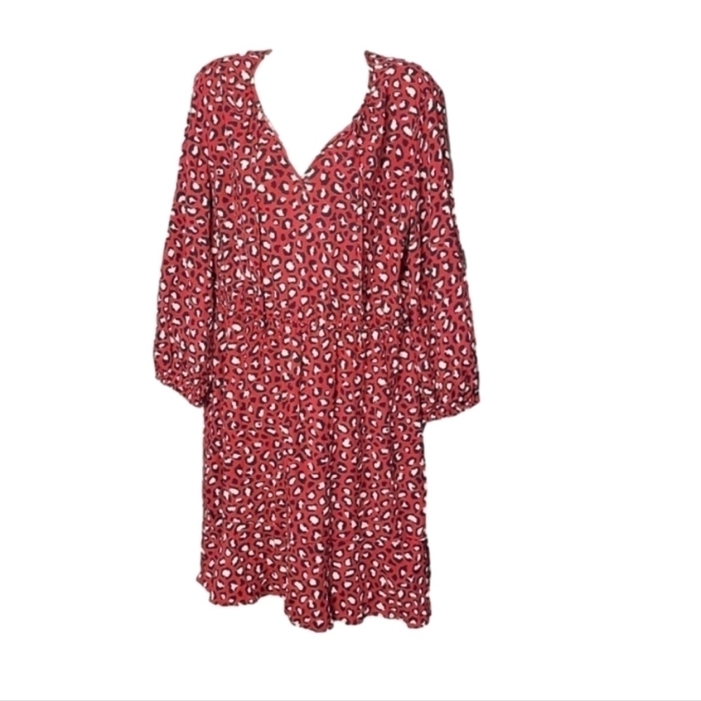 Old Navy Dress Midi Leopard Red